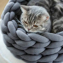 Load image into Gallery viewer, Petshy Handmade Knit Cat Beds Mats Warm Soft Small Dogs Kennel Puppy Kitten Cave Basket Sleeping Bag Detachable DIY Pet House
